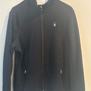 Black Full-Zip Jacket with Logo